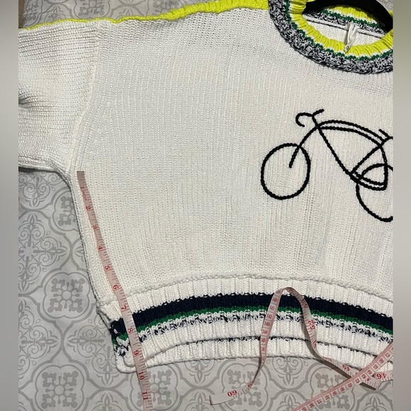 Anthropologie Daily Practice Le Tour Crop Crew-Neck Sweater Sz M Bike Cycling - Picture 7 of 10